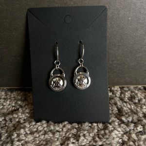 Micheal Kors sterling silver padlock dangling earrings